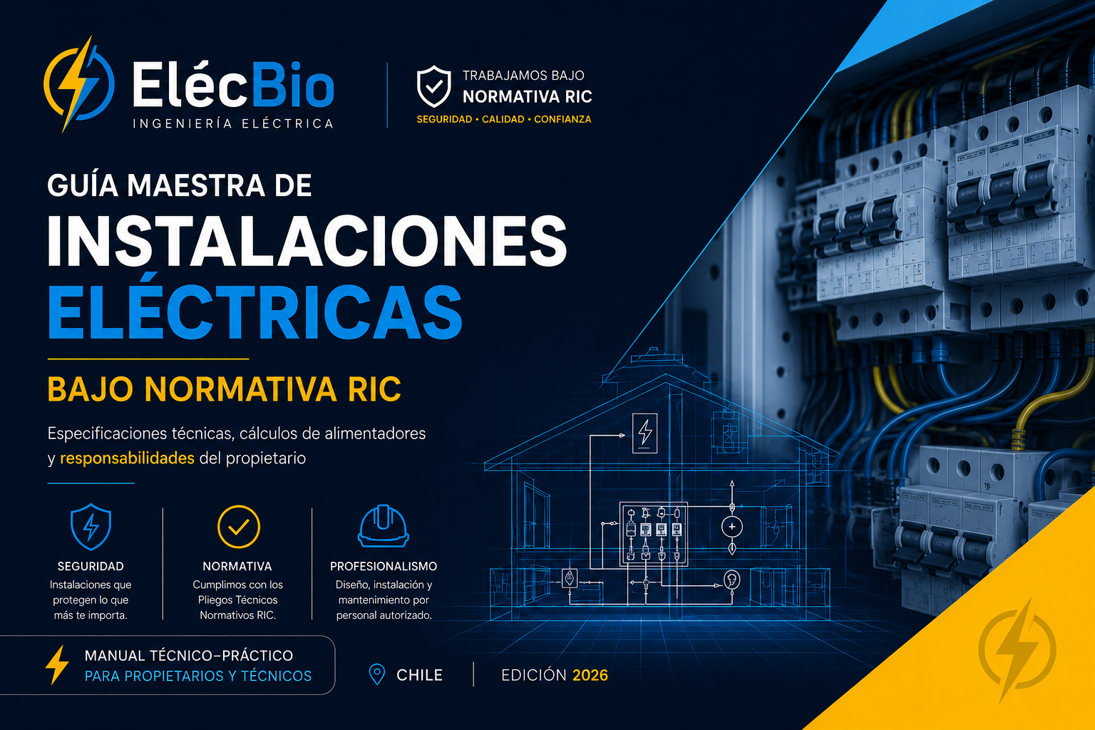 Portada: Guía Técnica Normativa: Instalaciones Eléctricas Residenciales bajo Pliegos RIC